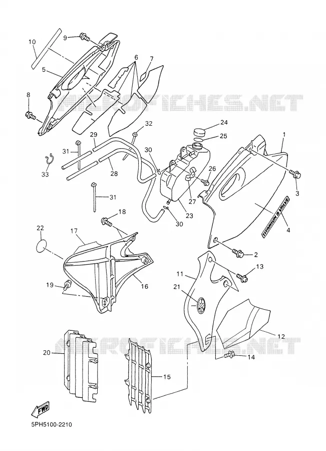 COUVERCLE LATERAL Yamaha MOTO 250 2002 WRF  WR250F