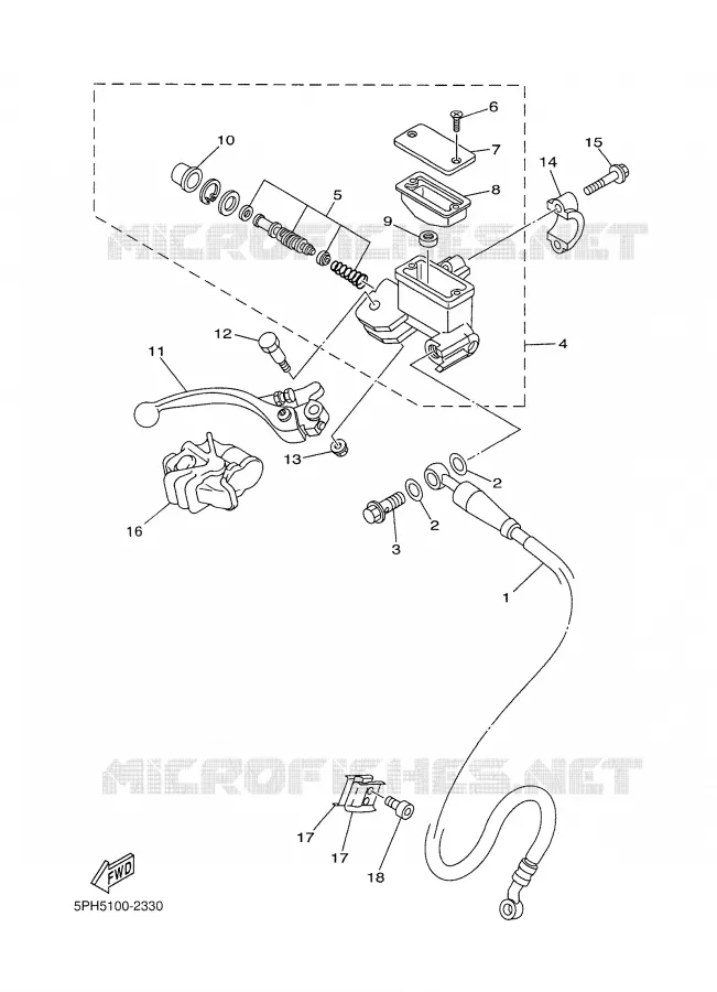 MAITRE CYLINDRE AVANT Yamaha MOTO 250 2002 WRF  WR250F