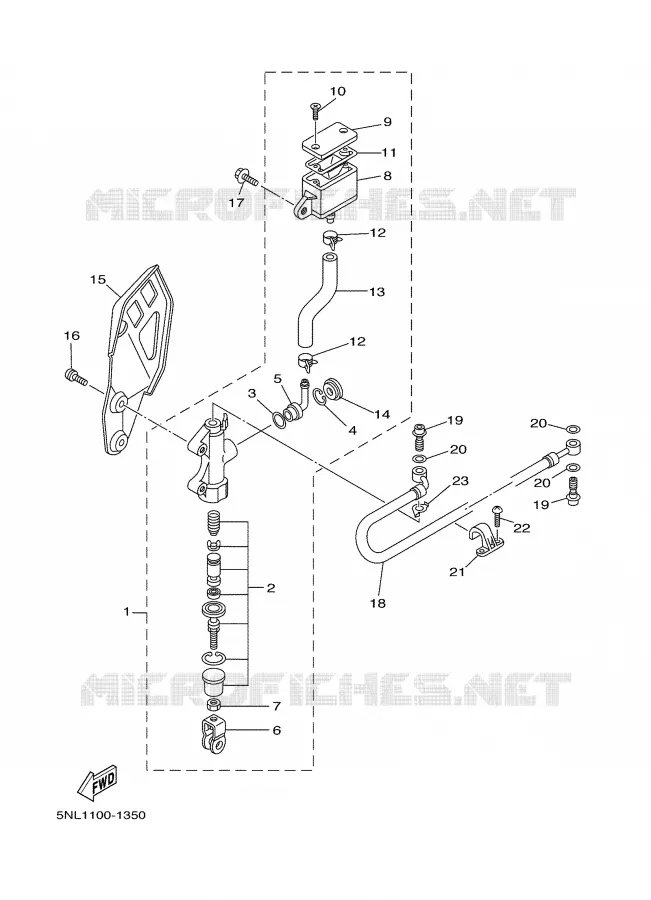 MAITRE CYLINDRE DE FREIN ARRIERE Yamaha MOTO 250 2002 WRF  WR250F