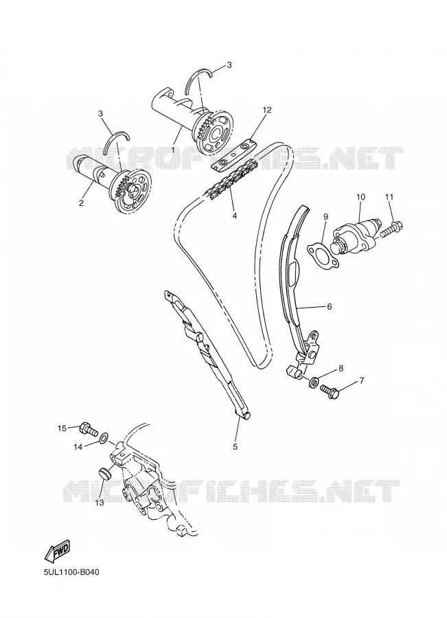 ARBRE A CAMES / CHAINE DE DISTRIBUTION Yamaha MOTO 250 2003 WRF  WR250F