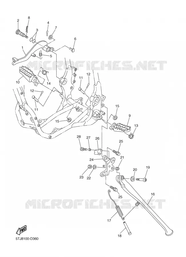 BEQUILLE / REPOSE PIEDS Yamaha MOTO 250 2006 WRF  WR250F