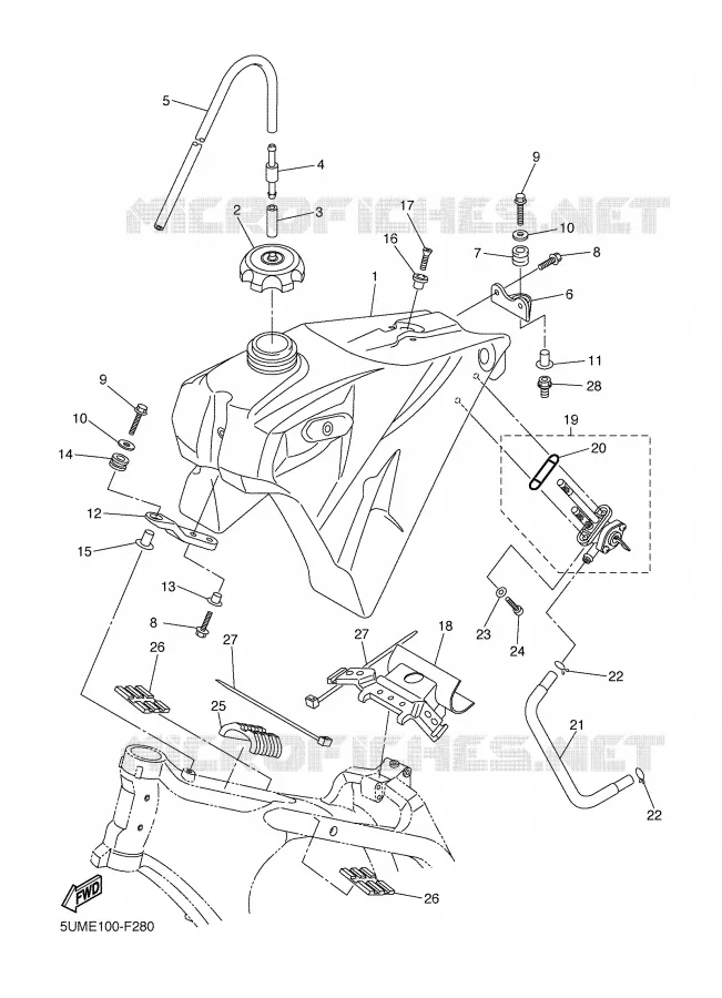 RESERVOIR A ESSENCE Yamaha MOTO 250 2007 WRF  WR250F
