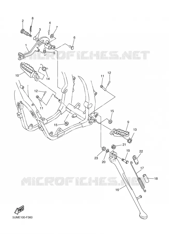 BEQUILLE / REPOSE PIEDS Yamaha MOTO 250 2007 WRF  WR250F