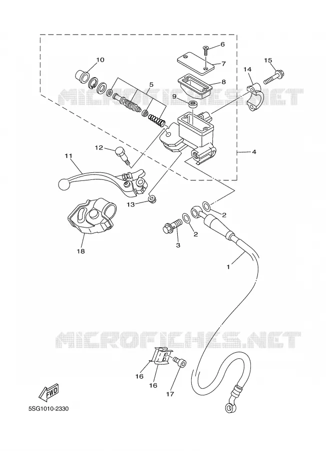 MAITRE CYLINDRE AVANT Yamaha MOTO 250 2003 WRF  WR250FR