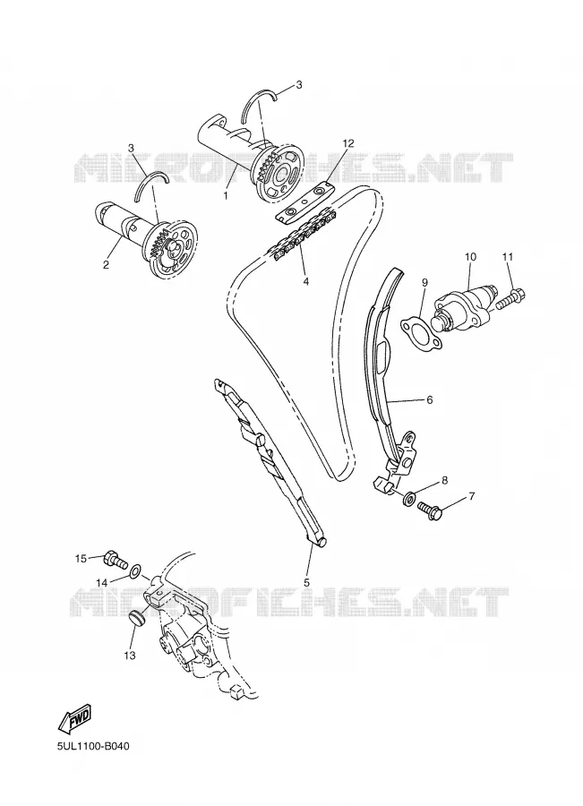 ARBRE A CAMES / CHAINE DE DISTRIBUTION Yamaha MOTO 250 2003 WRF  WR250FR