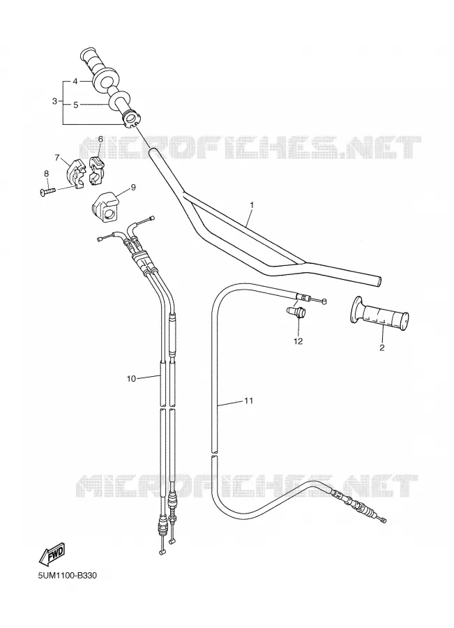 GUIDON ET CABLES Yamaha MOTO 250 2003 WRF  WR250FR