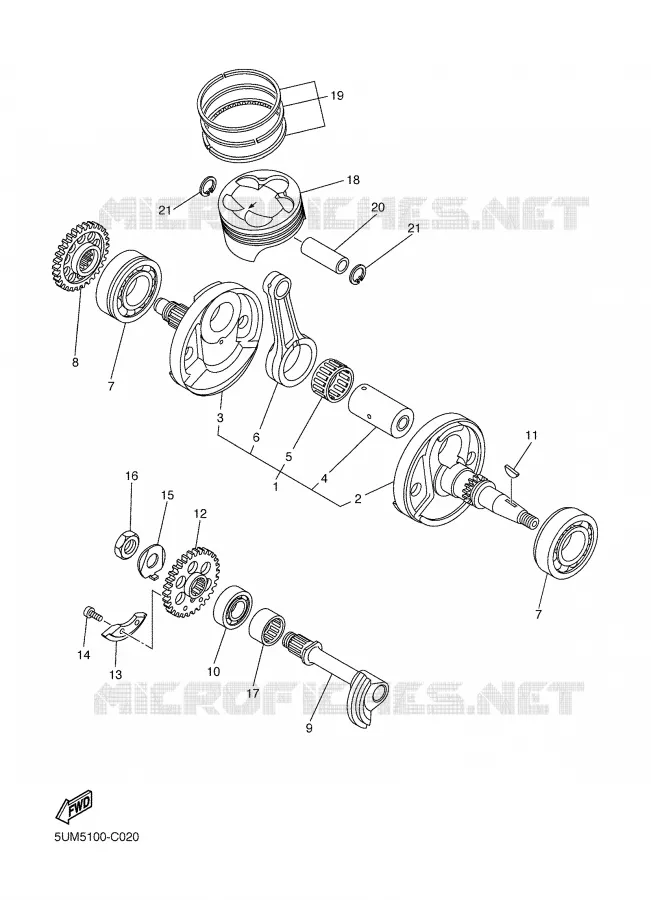 VILEBREQUIN / PISTON Yamaha MOTO 250 2004 WRF  WR250FS
