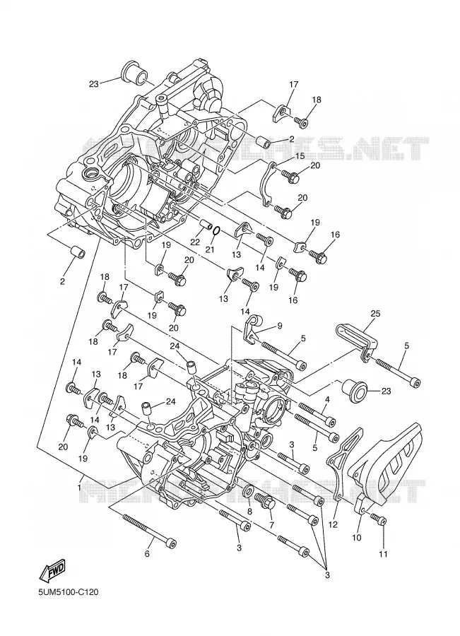 CARTER MOTEUR Yamaha MOTO 250 2004 WRF  WR250FS