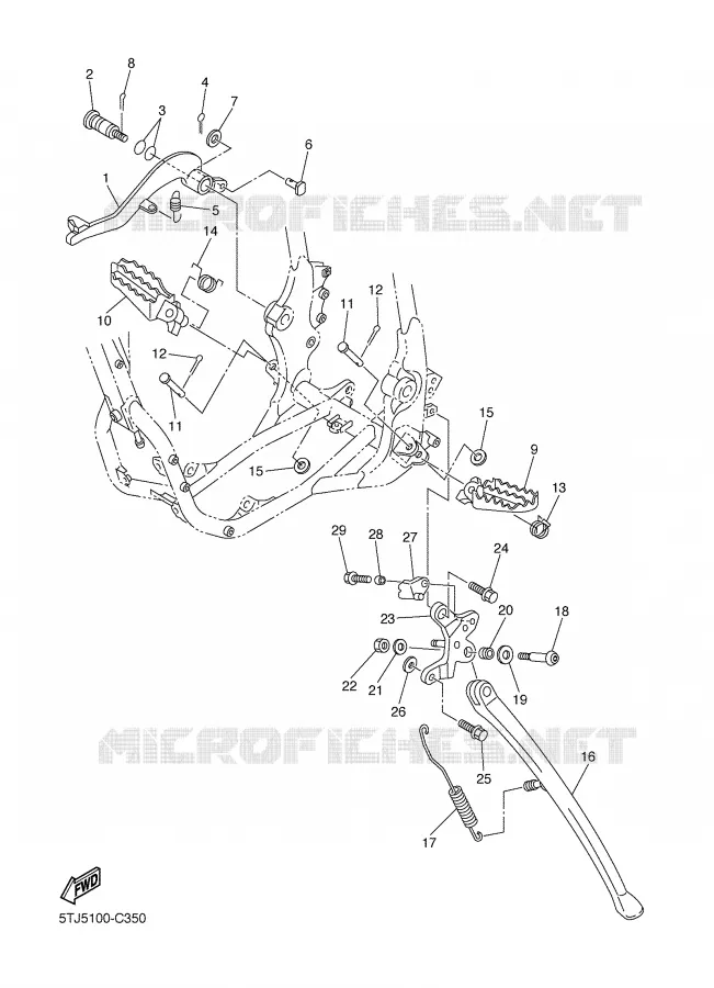 BEQUILLE / REPOSE PIEDS Yamaha MOTO 250 2004 WRF  WR250FS