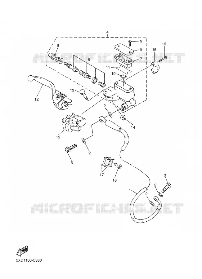 MAITRE CYLINDRE AVANT Yamaha MOTO 250 2004 WRF  WR250FS