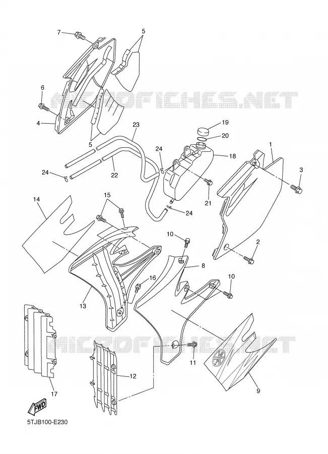 COUVERCLE LATERAL Yamaha MOTO 250 2006 WRF  WR250FV