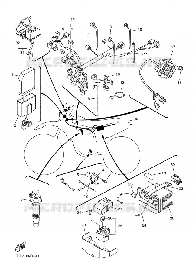 PARTIE ELECTRIQUE 1 Yamaha MOTO 250 2006 WRF  WR250FV