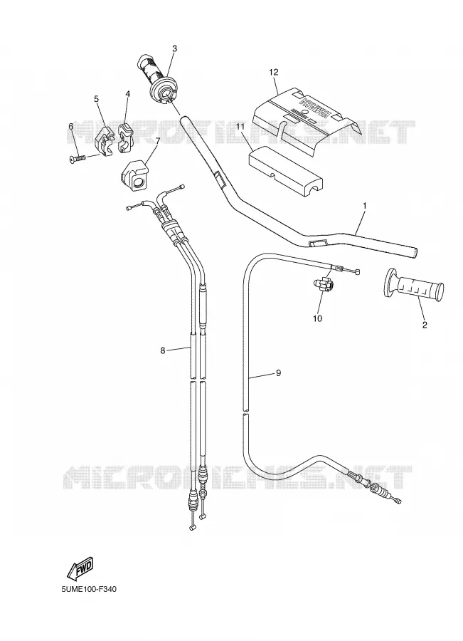 GUIDON ET CABLES Yamaha MOTO 250 2007 WRF  WR250FW