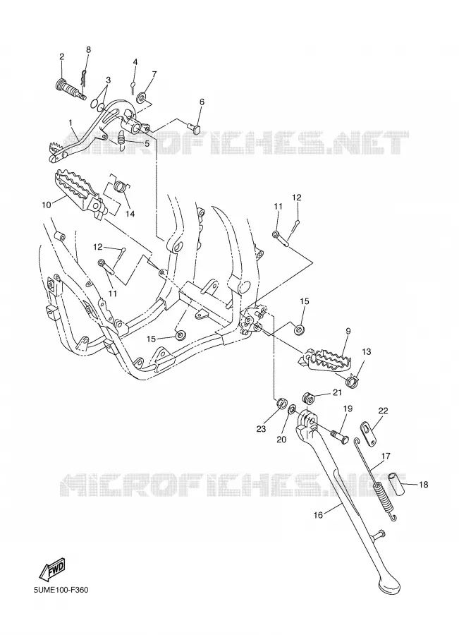 BEQUILLE / REPOSE PIEDS Yamaha MOTO 250 2007 WRF  WR250FW