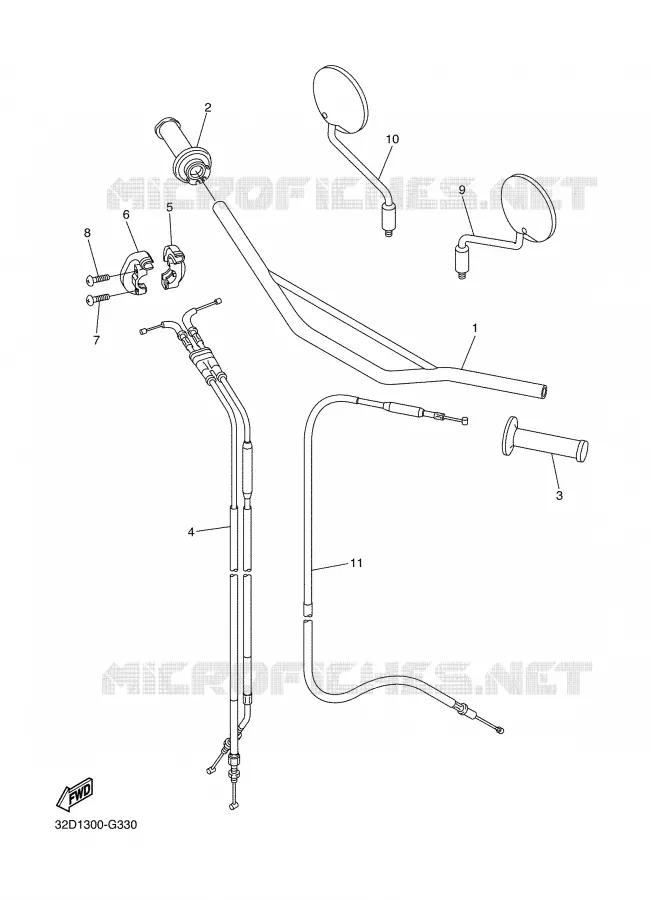 GUIDON ET CABLES Yamaha MOTO 250 2008 WRX  WR250X