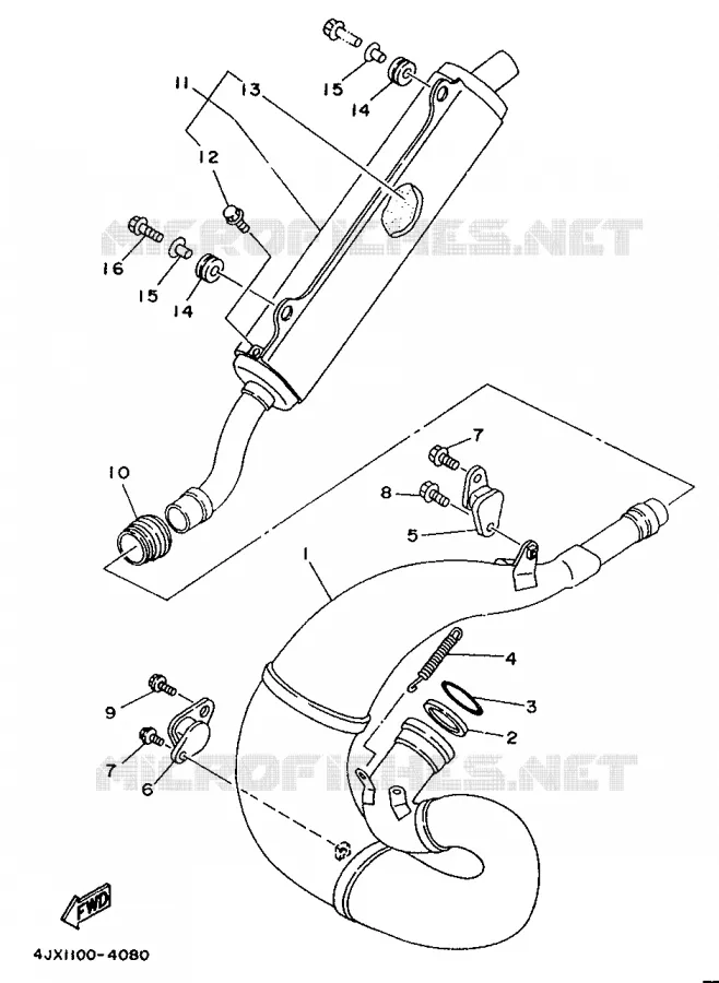 ECHAPPEMENT Yamaha MOTO 250 1994 WRZ  WR250Z