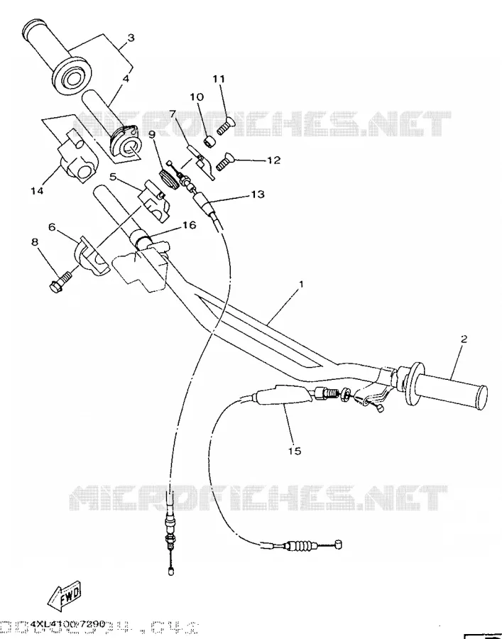 GUIDON ET CABLES Yamaha MOTO 250 1997 WRZ  WR250Z