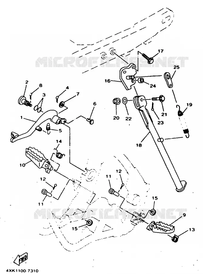 SUPPORT / REPOSE PIEDS Yamaha MOTO 250 1997 WRZ  WR250Z