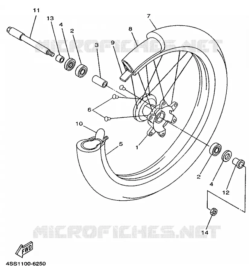 ROUE AVANT Yamaha MOTO 250 1998 WRZ  WR250Z