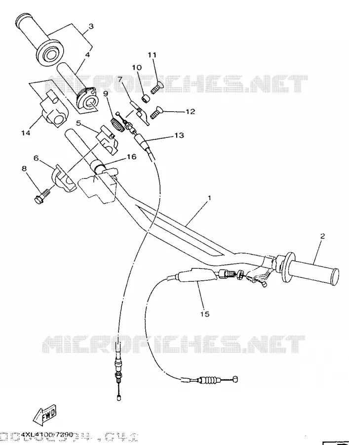 GUIDON ET CABLES Yamaha MOTO 250 1998 WRZ  WR250Z