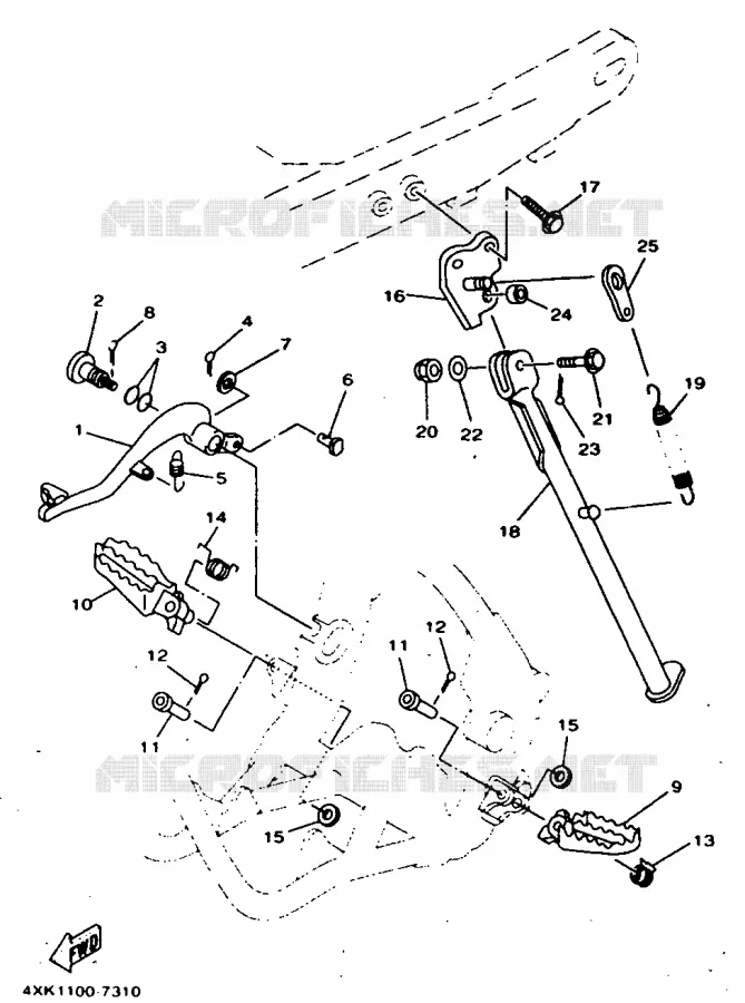 SUPPORT / REPOSE PIEDS Yamaha MOTO 250 1998 WRZ  WR250Z