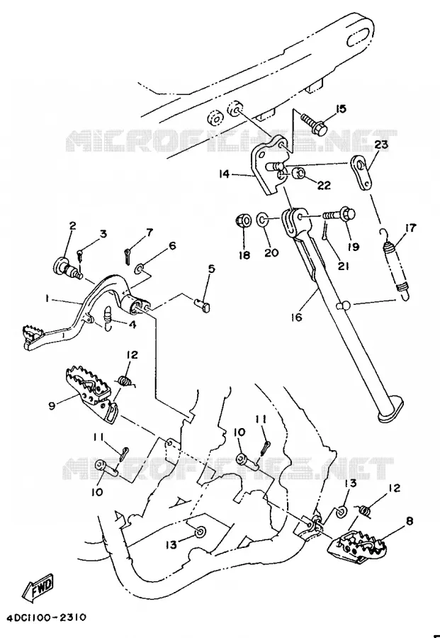 SUPPORT / REPOSE PIEDS Yamaha MOTO 250 1992 WRZ  WR250ZD/WR250Z
