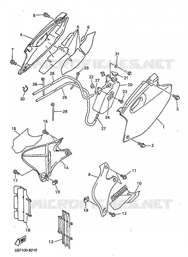 COUVERCLE LATERAL Yamaha MOTO 400 1998 WRF  WR400F