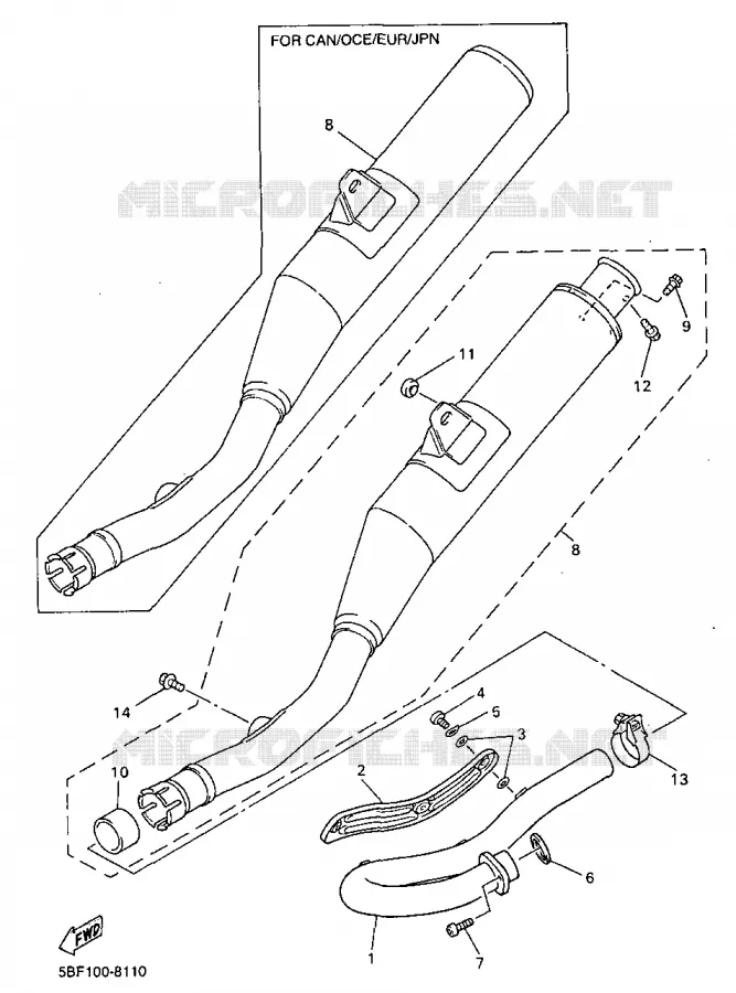 ECHAPPEMENT Yamaha MOTO 400 1998 WRF  WR400F