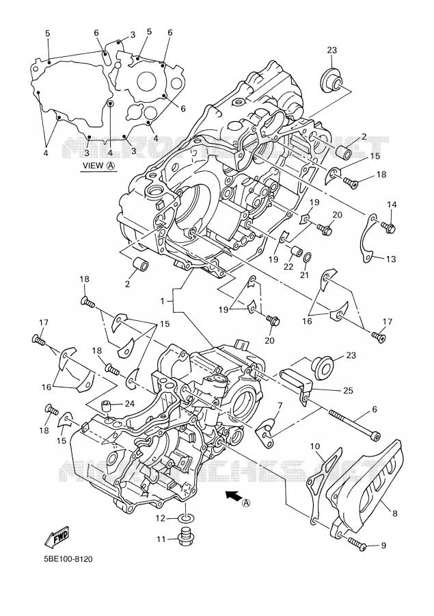 CARTER MOTEUR Yamaha MOTO 400 2000 WRF  WR400F