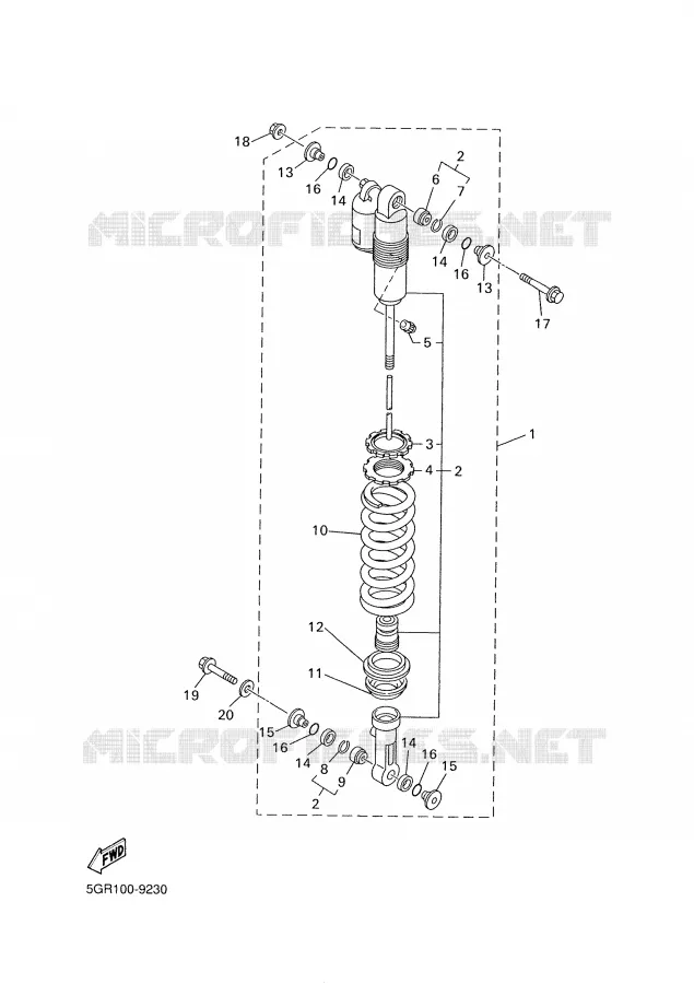 AMORTISSEUR ARRIERE Yamaha MOTO 400 2000 WRF  WR400F
