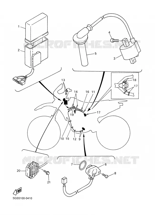 PARTIE ELECTRIQUE 1 Yamaha MOTO 400 2000 WRF  WR400F