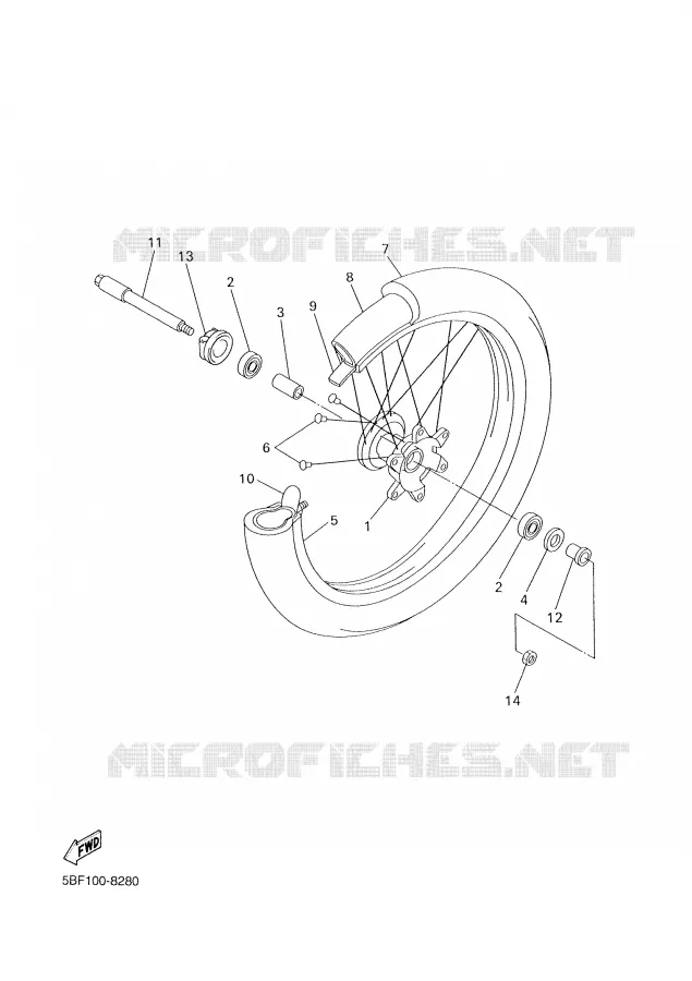 ROUE AVANT Yamaha MOTO 400 2000 WRF  WR400F