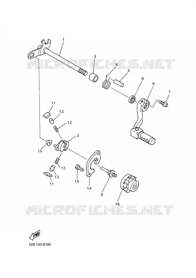 AXE DE SELECTEUR / PEDALE Yamaha MOTO 400 2000 WRF  WR400F
