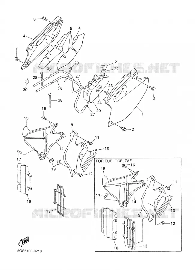 COUVERCLE LATERAL Yamaha MOTO 400 2000 WRF  WR400F