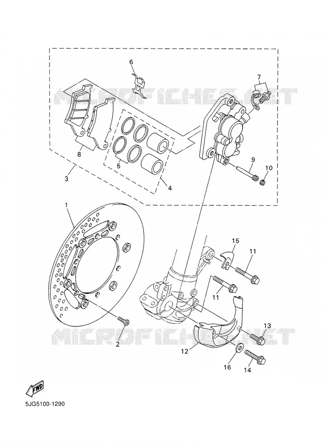 ETRIER DE FREIN AVANT Yamaha MOTO 400 2001 WRF  WR400F