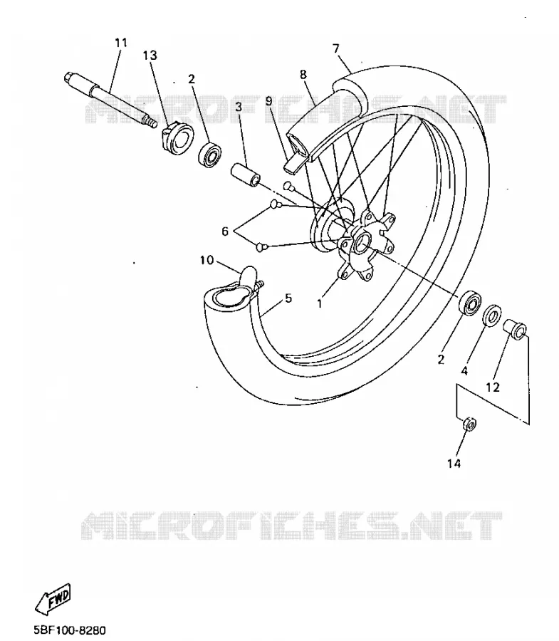 ROUE AVANT Yamaha MOTO 400 1998 WRF  WR400FK