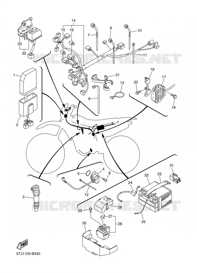 PARTIE ELECTRIQUE 1 Yamaha MOTO 450 2003 WRF  WR450F