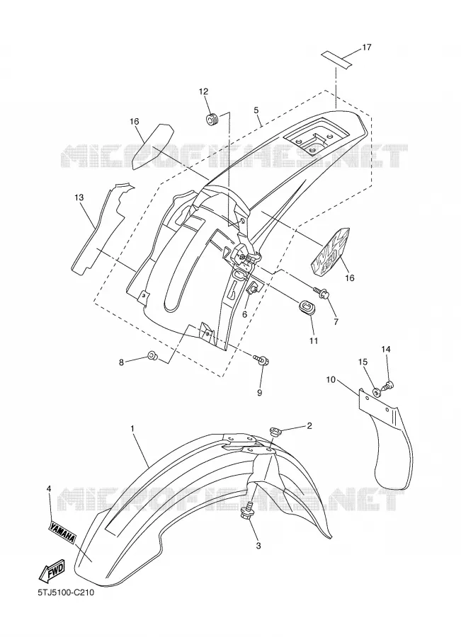 GARDE BOUE Yamaha MOTO 450 2004 WRF  WR450F