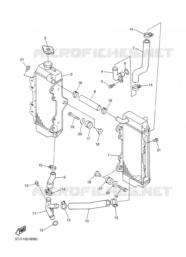 RADIATEUR / DURITES Yamaha MOTO 450 2006 WRF  WR450F
