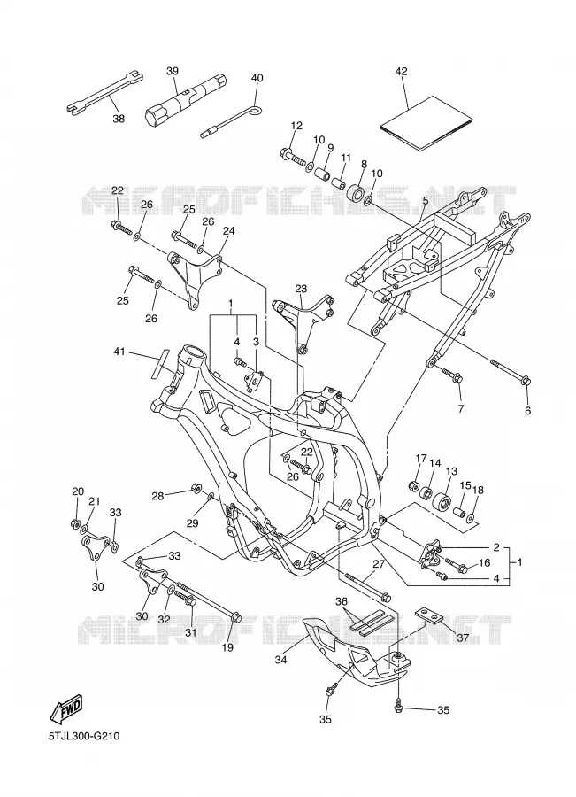 CADRE Yamaha MOTO 450 2008 WRF  WR450F