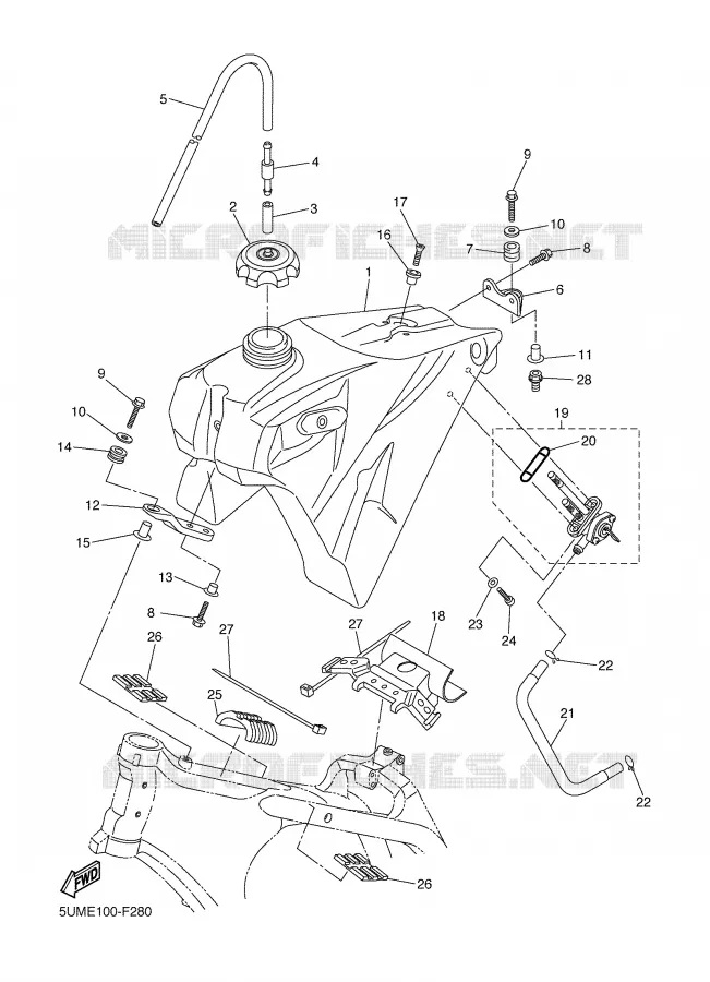 RESERVOIR A ESSENCE Yamaha MOTO 450 2009 WRF  WR450F
