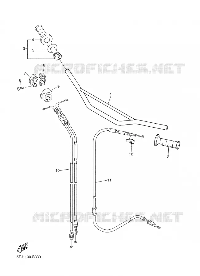 GUIDON ET CABLES Yamaha MOTO 450 2003 WRF  WR450FR