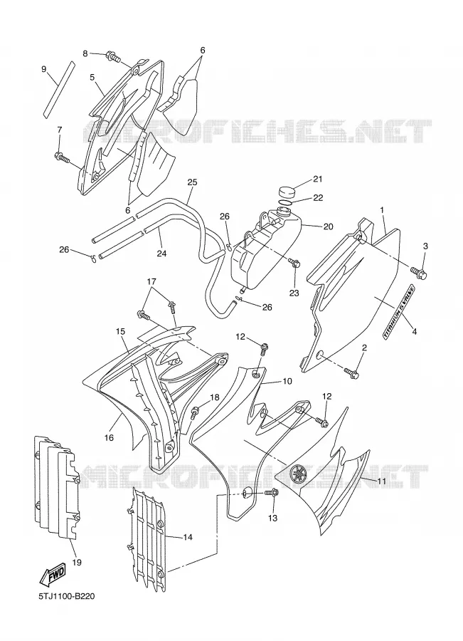 COUVERCLE LATERAL Yamaha MOTO 450 2003 WRF  WR450FR