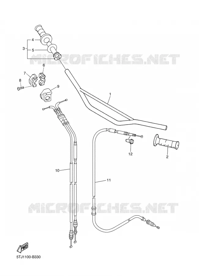 GUIDON ET CABLES Yamaha MOTO 450 2003 WRF  WR450FR
