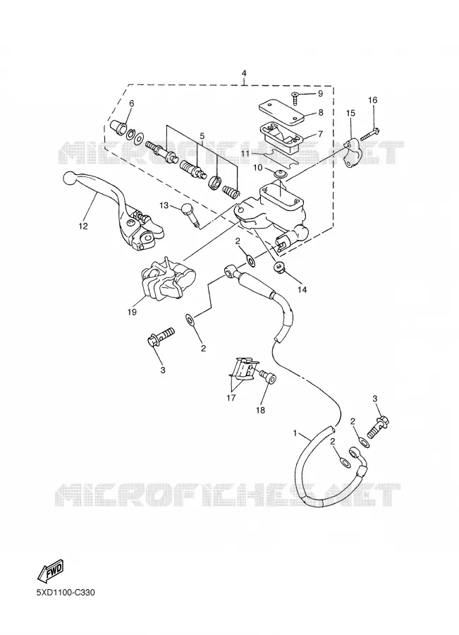 MAITRE CYLINDRE AVANT Yamaha MOTO 450 2004 WRF  WR450FS