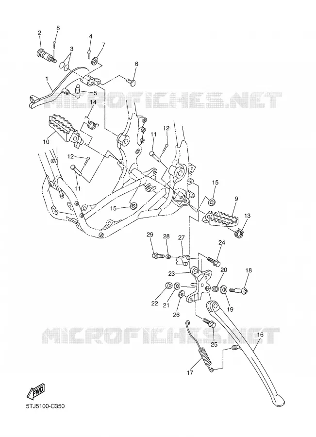 BEQUILLE / REPOSE PIEDS Yamaha MOTO 450 2004 WRF  WR450FS
