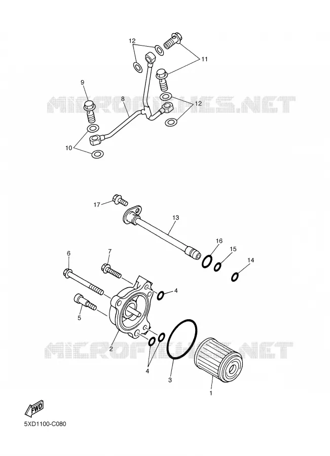 FILTRE A HUILE Yamaha MOTO 450 2006 WRF  WR450FV