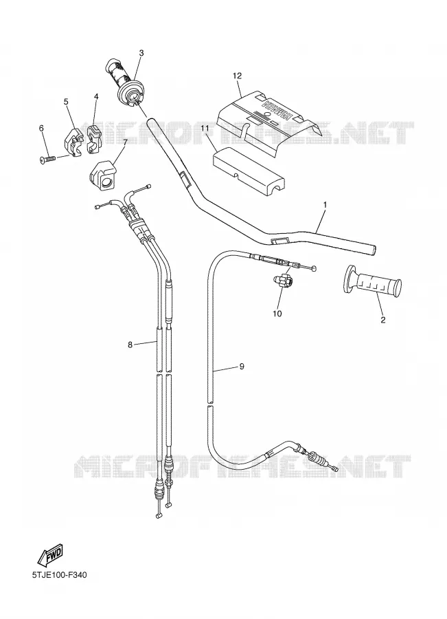 GUIDON ET CABLES Yamaha MOTO 450 2007 WRF  WR450FW