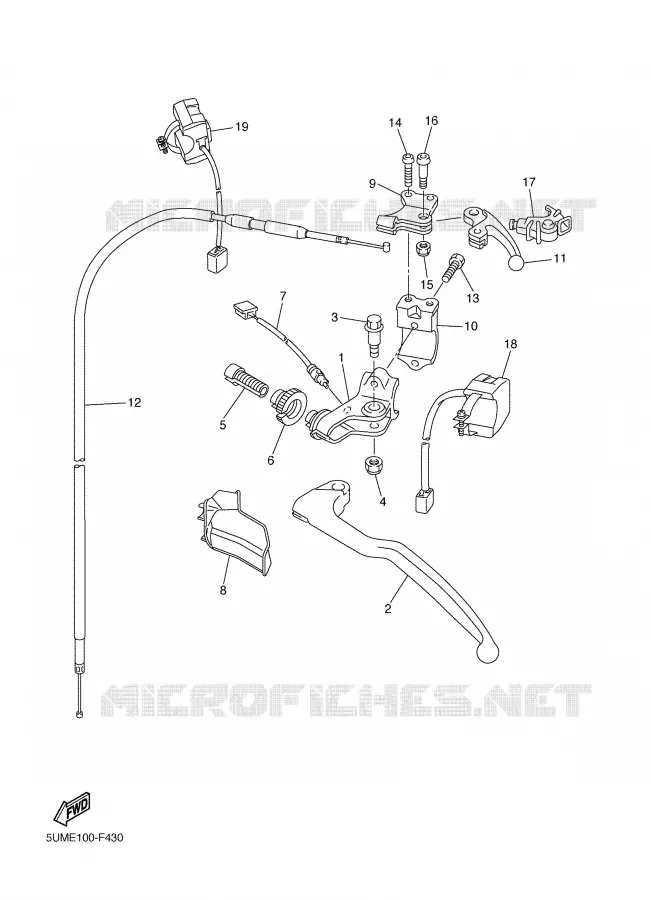 COMMODO / LEVIER Yamaha MOTO 450 2007 WRF  WR450FW