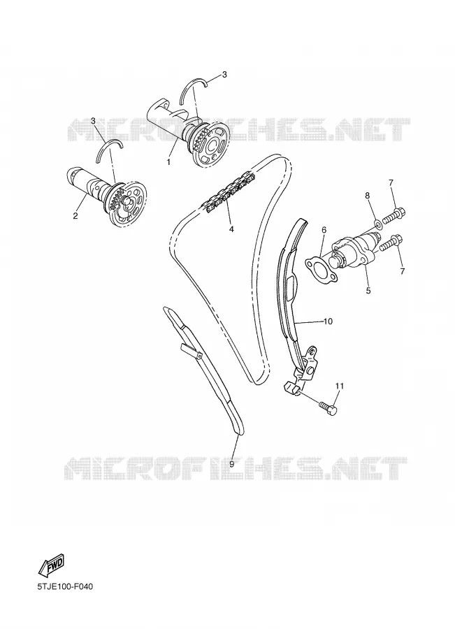 ARBRE A CAMES / CHAINE DE DISTRIBUTION Yamaha MOTO 450 2009 WRF  WR450FY